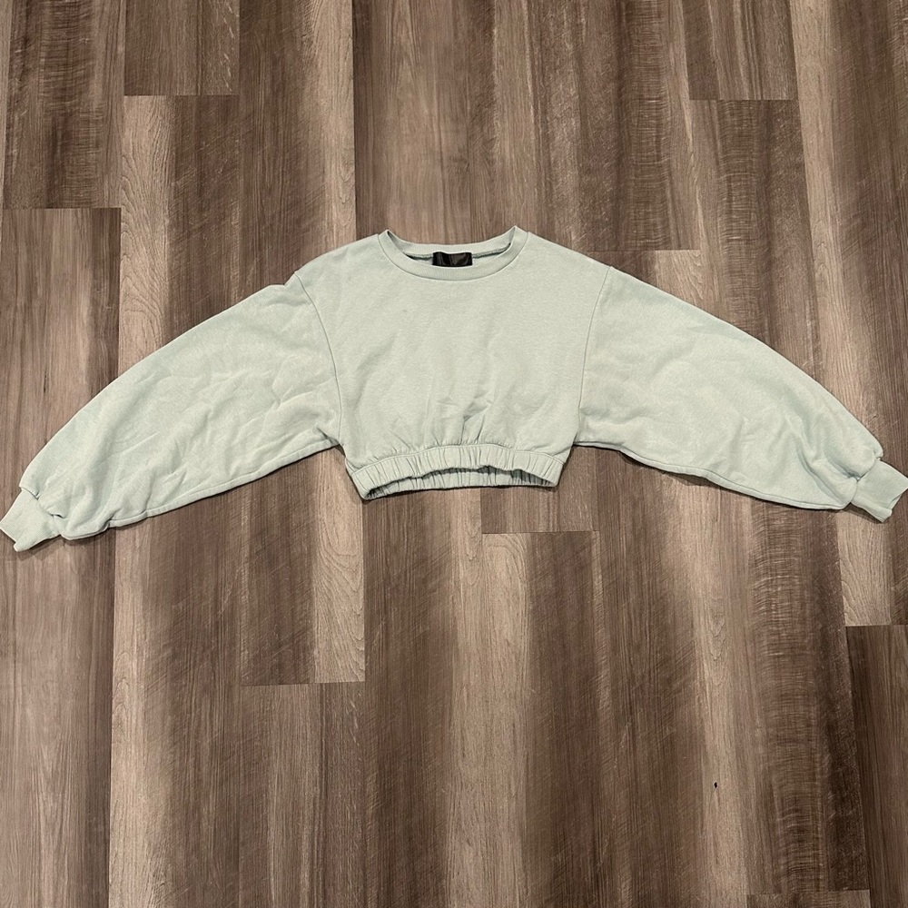 Blue Matte Collection Cropped Sweat Shirt